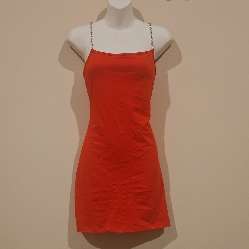 Red Spaghetti Strap Mini Dress
